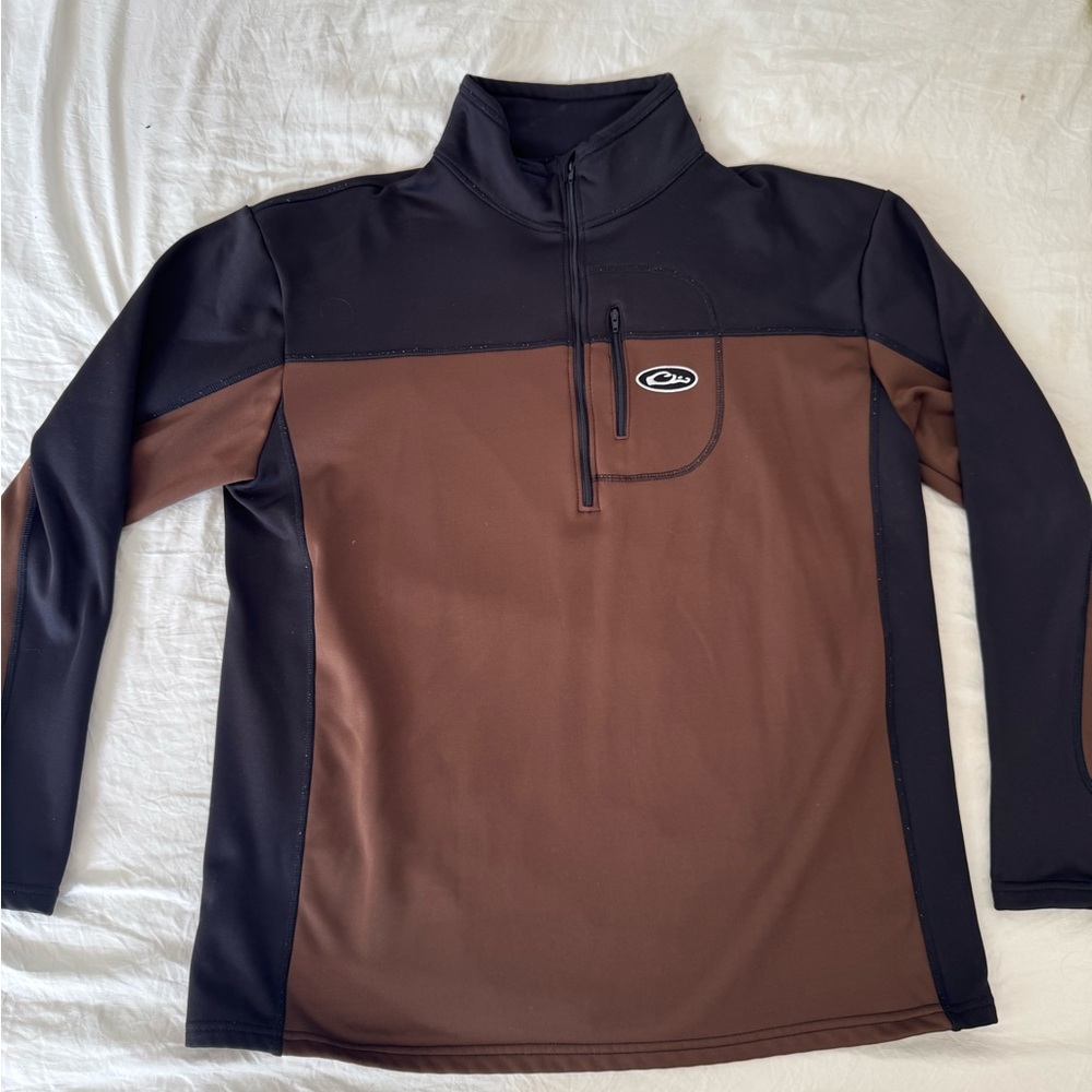 Drake Waterfowl Brown and Black Quarter-Zip Pullover